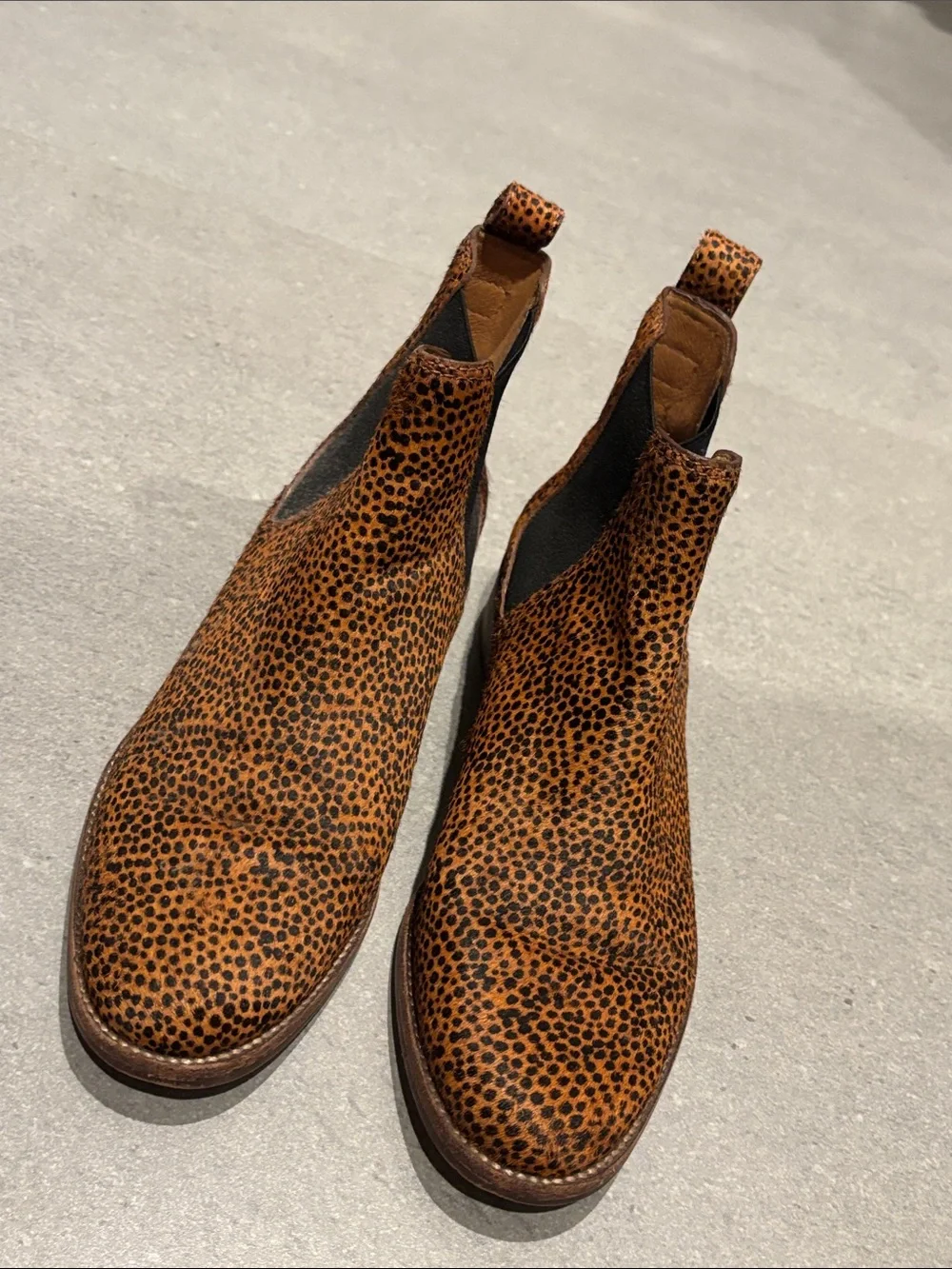 Madewell Brown and Black Cheetah Print Chelsea Booties